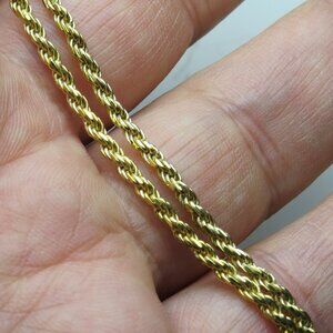 18k *925 Sterling Silver Solid Rope Necklace